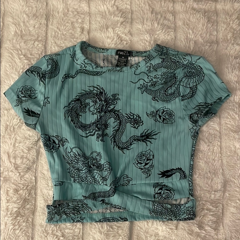 Rue21 Blue Dragon Print Women's Top